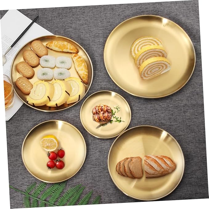 NOLITOY 2pcs Stainless Steel Serving Trays Multifunctional Appetizer Plates for Entertaining Decorative Jewelry Dishes for Home Decor Finish