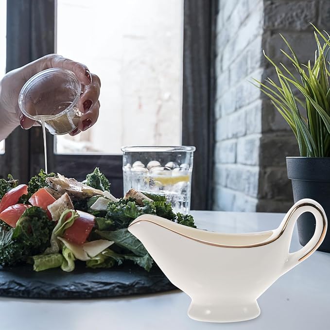 Gatuida 5Oz Ceramic Milk Pitcher Small Creamer Jug with Handle Mini Porcelain Syrup Pour Spout for Coffee Milk Sauce Serving