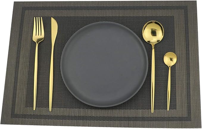 Gugrida 40-Piece Silverware Set 18/10 Stainless Steel Reusable Utensils Forks Spoons Knives Set, Mirror Polished Cutlery Flatware Set, Great for Family Gatherings & Daily Use (Service for 10, Gold)