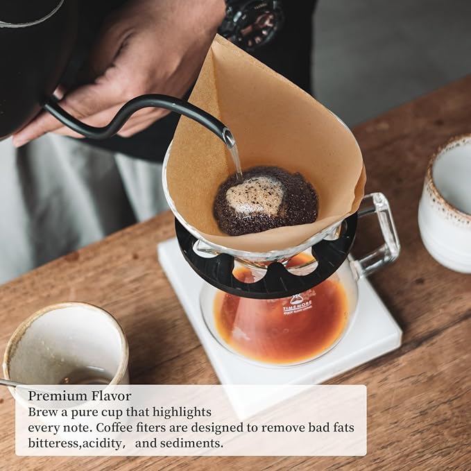 200Packs Pre-folded Pour Over Coffee Filter, Percolator Coffee Filters Paper Coffee Filter 5-12 Cup for Chemex Coffee Maker, Disposable Unbleached Coffee Filters for Pour Over Coffee Maker Drippers