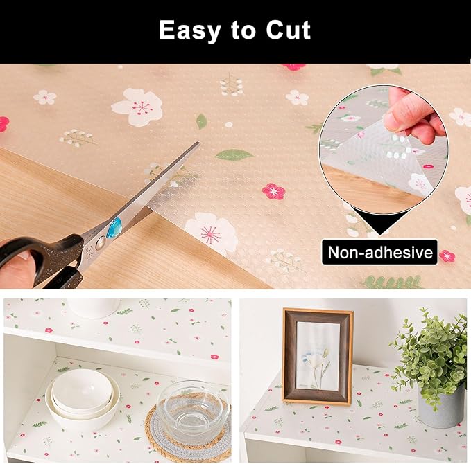 Cooyes Shelf Liner – Premium Non-Adhesive Cabinet & Drawer Liner for Kitchen – Waterproof Shelf Paper with Modern Pattern – Durable EVA Cabinet Mat – Easy to Cut (11.8" W x 118" L)