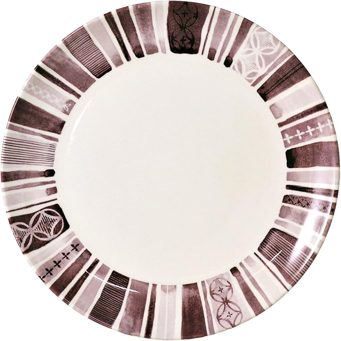 Tudor 16-Piece Premium Quality Round Porcelain Dinnerware Set,BOHEME PURPLE, Service for 4, See 10 Designs Inside!
