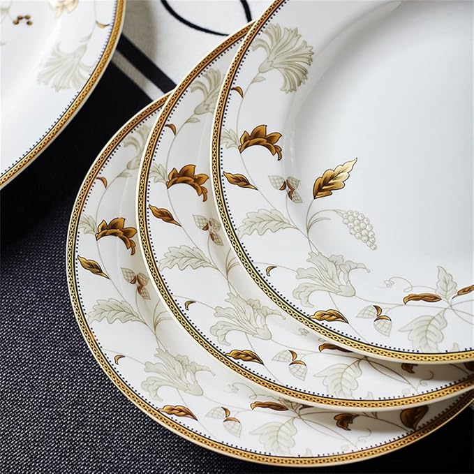 56 Pieces of European Tableware Bowls Plates Ceramic Sets Tableware Sets Kitchenware Sets
