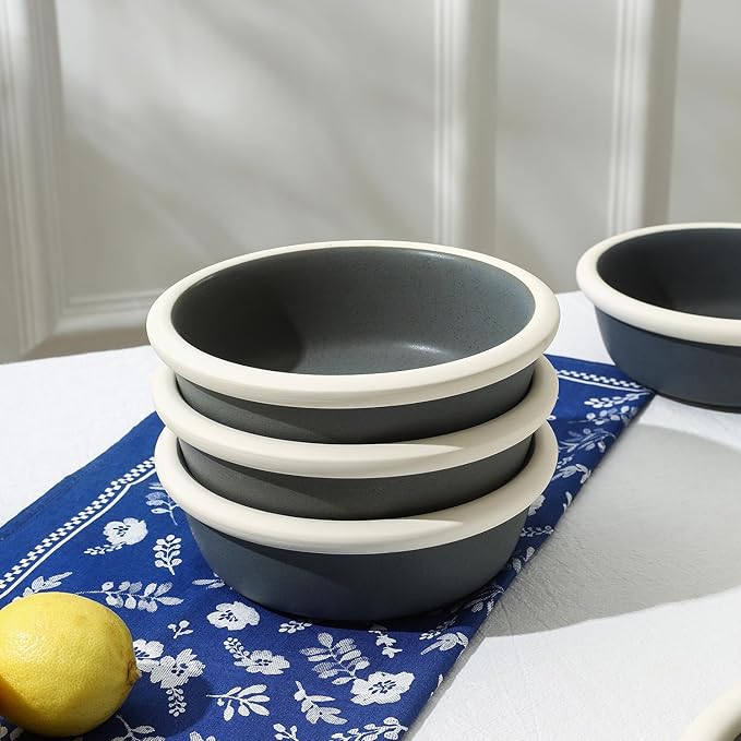 Stone Lain Capri 12-Piece Dinnerware Set Stoneware, Plates and Bowls Set, Microwave and Dishwasher Safe, Dish Set for 4, Grey