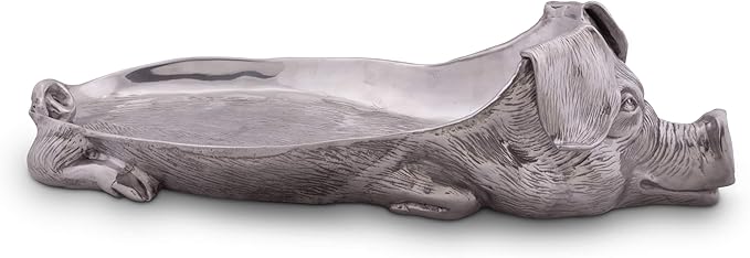 Arthur Court Extra Large Pig Ham Serving Carving Tray Cast Aluminum Perfect for Easter/Christmas Ham 26 inch Long x 12 inch Wide x 7 inch Tall