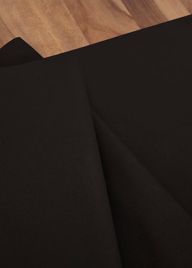 Solino Home Black Cotton Linen Placemats Set of 4 - Machine Washable Placemats 14 x 19 Inch for Winter, Christmas, Holiday, New Year - Dru