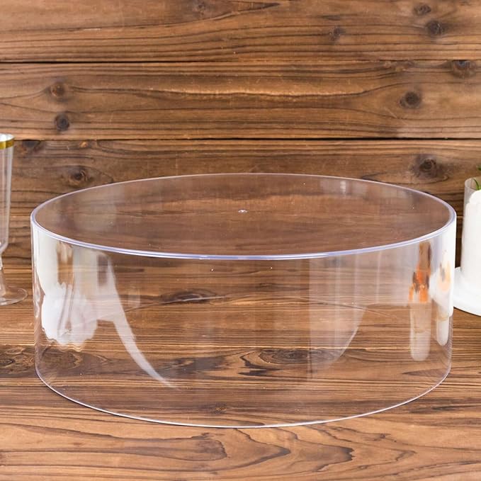 Efavormart 14" Round Clear Acrylic Cake Stand, Transparent Fillable Display Box, Pedestal Riser with Hollow Bottom