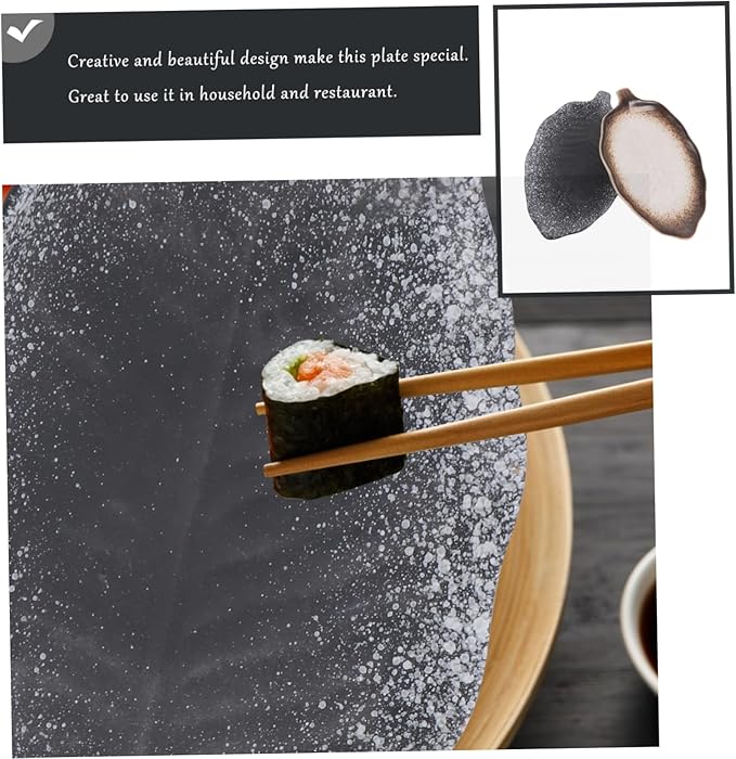 2pcs Retro Banana Leaf Design Plate Ceramic Snack Plate Dipping Dish Seasoning Saucer for Housewarming