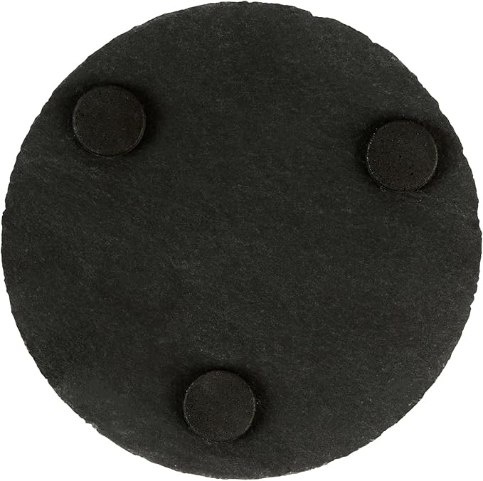 Restaurantware Round Slate Platter 10 Count 3.9 x 3.9 Inch Scratch-Resistant Slate Cheese Board Modern Serving Tray Black Rustic Design for Charcuterie and Appetizers