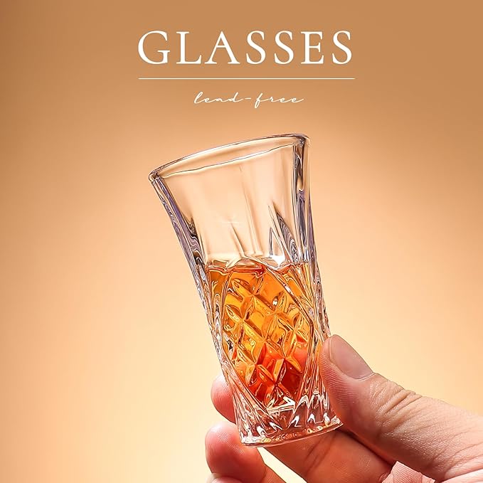 LOBUBT 2 oz Shot Glasses Set,12-Pack Shot Glass with Heavy Base Crystal Shot Glasses Bulk Small Glass Cups for Liqueur Spirits Bar Party Favor Housewarming Gift