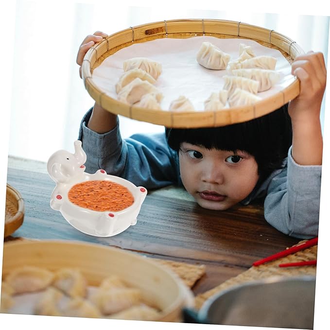 Ceramic Plate Decorative Seasoning Bowl Pickle Serving Plate Multi-function Spice Tray Kitchenware