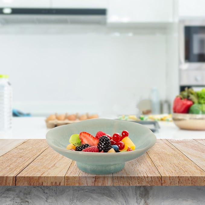 Elegant Pattern Ceramic Plate Dessert Appetizer Serving Smooth Surface for Home Restaurant