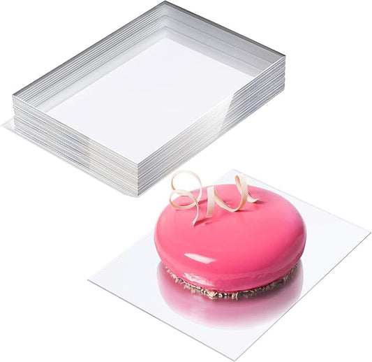 Acrylic Clear Plates for Party, 48 Pack Dessert Plate Set & Appetizer Food Platter Presentation for Pastry & Dessert Plating at Weddings, Events & Christmas Party Plates | 5 x 7 in. 1 MM thick