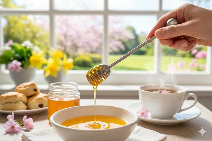 Honey Dipper. Premium 304 Stainless Steel Honey Dipper Set, 6.3 Inch Kitchen Stirrer, 3 Pack Deep-Groove Honeycomb Sticks for Syrup, Molasses, and Sauces, Dishwasher Safe. 3 PCS in One Box.