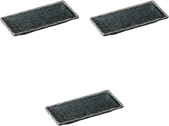Setomonohonpo, Set of 3, Serving Plate with Aitangsu (8.7 x 4.1 x 1.0 inches (22 x 10.5 x 2.6 cm)), Appetizer Plate, Porcelain