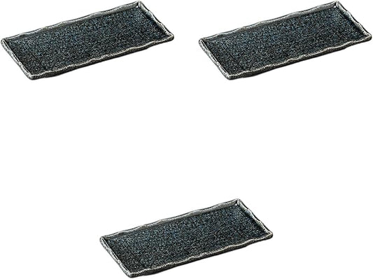 Setomonohonpo, Set of 3, Serving Plate with Aitangsu (8.7 x 4.1 x 1.0 inches (22 x 10.5 x 2.6 cm)), Appetizer Plate, Porcelain