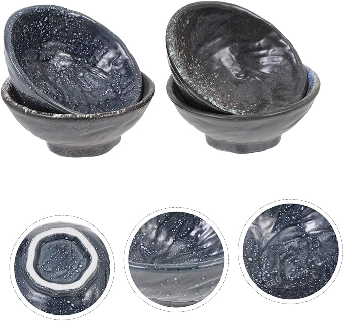 LIFKOME 4pcs Dipping Plates Ceramic Seasoning Dishes Sauce Holders for Restaurants Homes