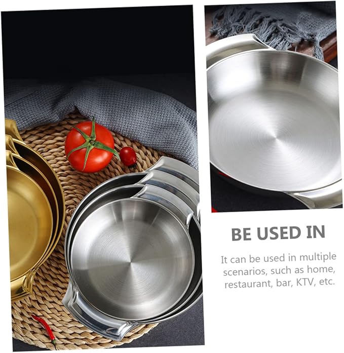 Alipis Stainless Steel Snack Serving Tray Food Plate for Fruits Desserts and Bbq Easy to Clean for Home Restaurant and Parties Silver Color