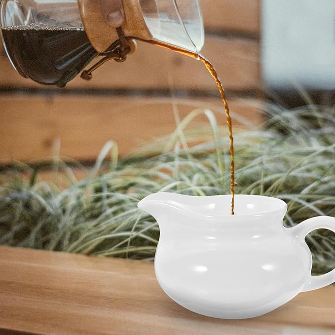 Ceramic Milk Cup Sauce Pot 2.76In White Porcelain Jug for Kitchen Use Easy to Clean Practical Milk Frothing Pitcher for Home Restaurant