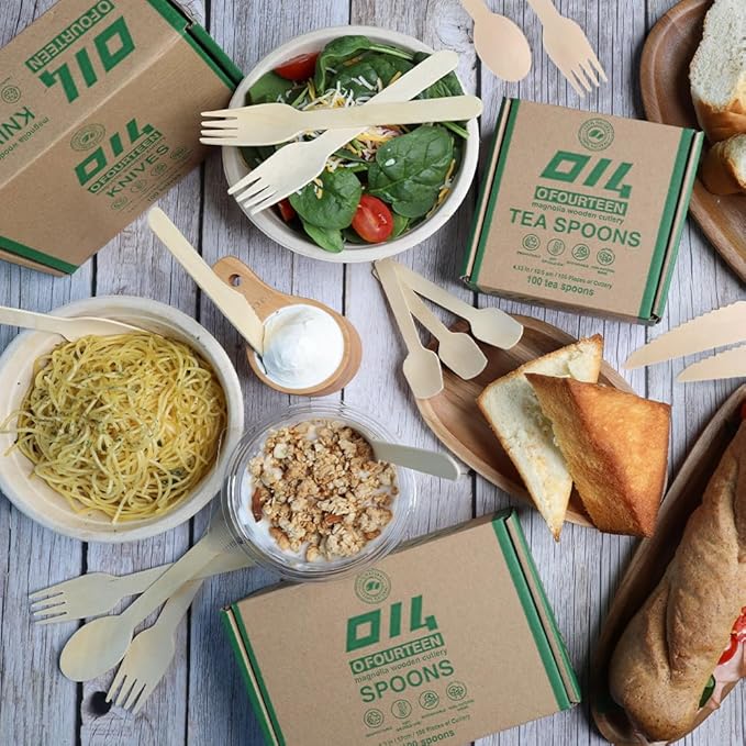 Disposable Wooden Fork (100 pcs) - Eco Friendly, Perfect for Picnic, Camping, Travel, Small Lunch Box, and Office Use