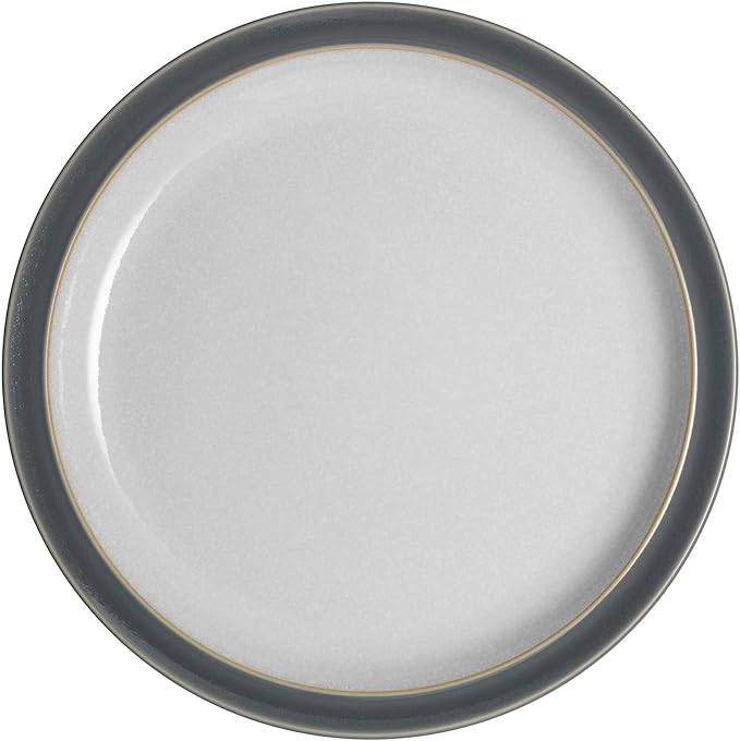 Denby - Elements Fossil Grey Dinner Set For 1-4 Piece Ceramic Tableware - Dishwasher Microwave Safe Crockery Single Place Setting - 1 x Dinner Plate, 1 x Small Plate, 1 x Cereal Bowl, 1 x Coffee Mug