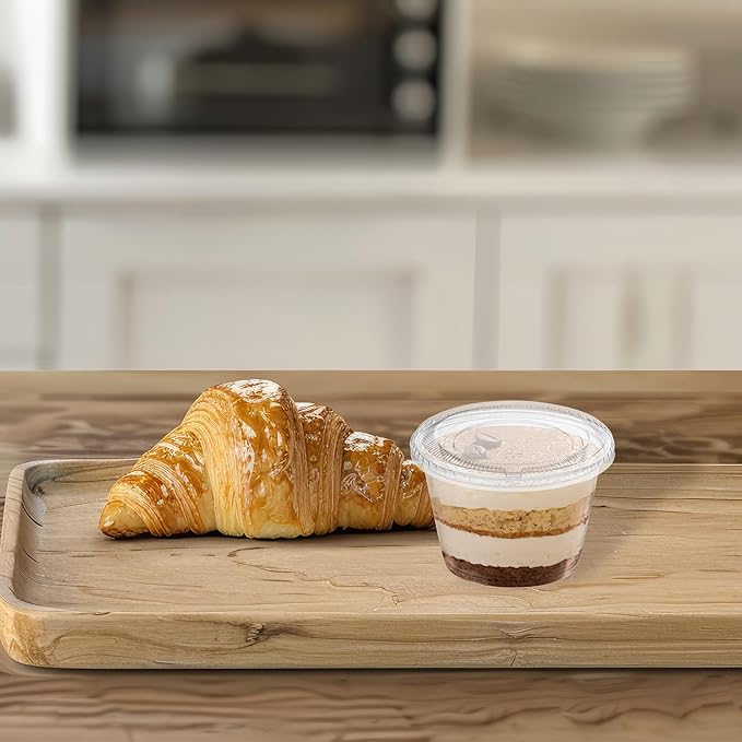 Smarty Had A Party 1250 Sets of Clear Plastic Disposable Souffle Cups with Lids 1 oz. Small Dessert and Portion Cups with Lids