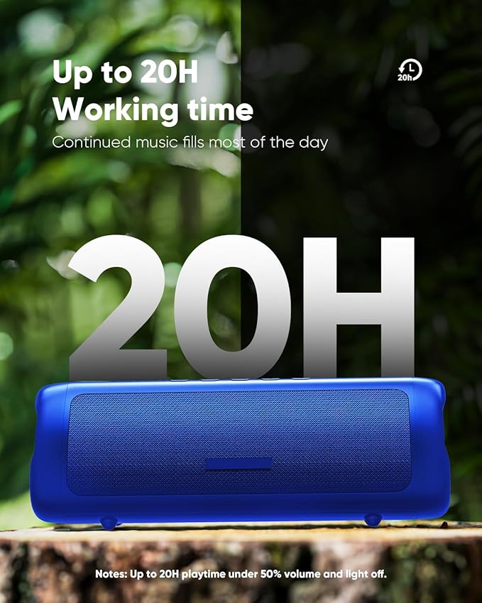 Bluetooth Speaker Gifts for Men: Portable Wireless, IPX5 Waterproof, White Elephant Gifts for Adults, Stocking Stuffers for Teens Boy Girl, Up to 20H Playtime, TWS Pair, for Home/Party/Outdoor (Blue)