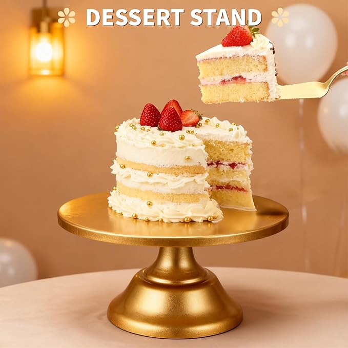 3 PCS Gold Cake Stand Set, Dessert Table Display Set with Wedding Cupcake Stand and Cake Stands for Party, Wedding, Birthday, Anniversary, Baby Shower, Thanksgiving, Christmas