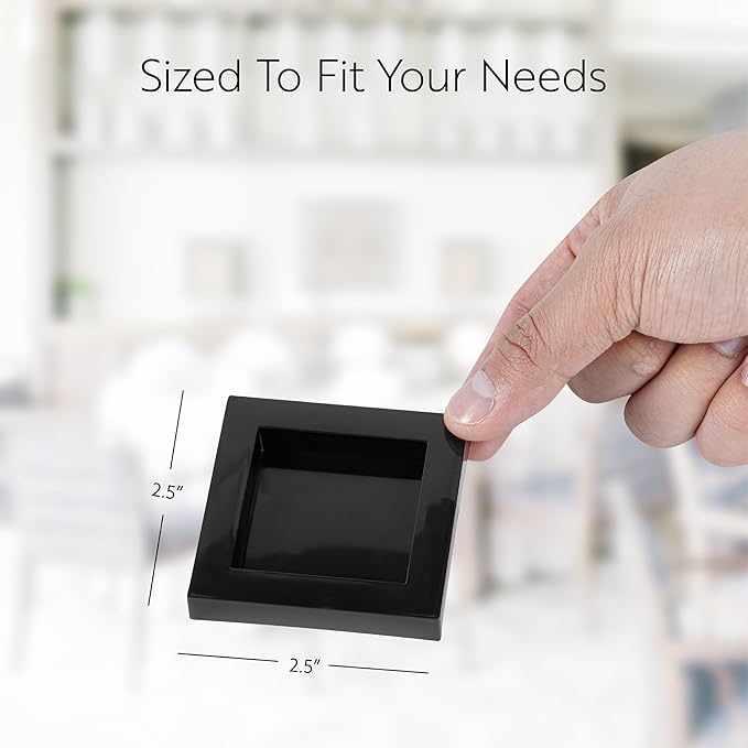 Restaurantware 2.5 x 2.5 Inch Dessert Plates 20 Disposable Appetizer Plates - For Cold Foods Black Plastic Mini Serving Plates Serve Appetizers Or Desserts For Buffet Or Catered Events