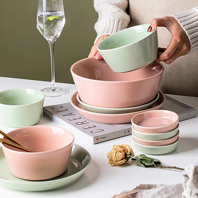 Stylish Dinner Plates,Ceramics Dinner Sets, Nordic Style Porcelain Dinnerware Set