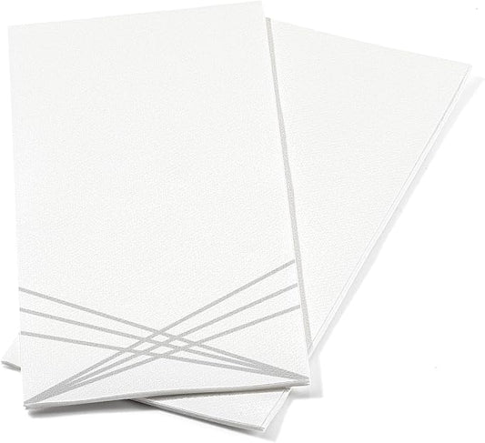 100 Pack Linen Feel Guest Paper Hand Towels | Disposable Super Absorbent Airlaid Paper Towels For Bathroom, Party, Weddings, Or Events | 12 x 17 Inches 1/6 Folded Decorative Design