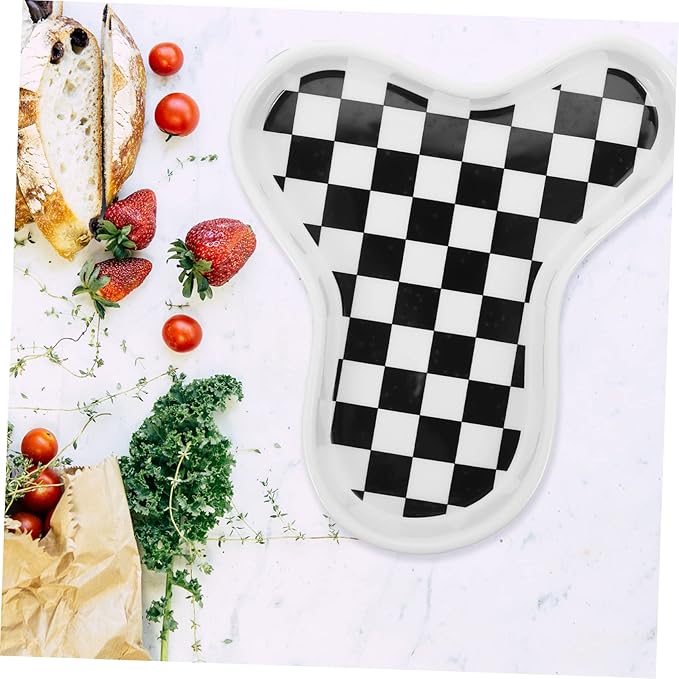 Cute Floral Ceramic Plate Multi-function Food Serving Dish for Family Gatherings Parties Weddings