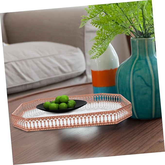 Garneck Elegant Serving Tray Edges Platter for Fruits Snacks Desserts and Beverages for Home Decor and Entertaining Guests