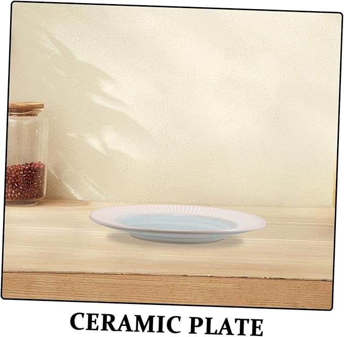 ARTIBETTER Round Plate Ceramic Western Style Serving Tray Steak Snack Decorative Plate for Restaurant Wedding Dinnerware