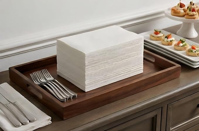 200 Pack Disposable Linen-Feel Guest Towels, Cloth-Like Hand Towels, Soft & Absorbent Airlaid Paper Napkins for Bathrooms, Kitchens, Events, 12” x 17”, White