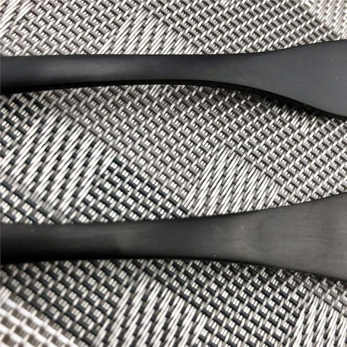 Matte Finish Polishing Black 18/10 Stainless Steel, Single Serving Flatware Silverware cutlery utensils Set,set of 6 Dessert Spoon