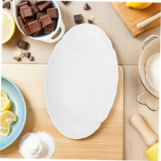 Angoily Porcelain Plate Ceramic Soup Dish for Elegant Table Settings Decorative Element for Food Photography Special Occasions Versatile Serving Tray for Pastries Sandwiches