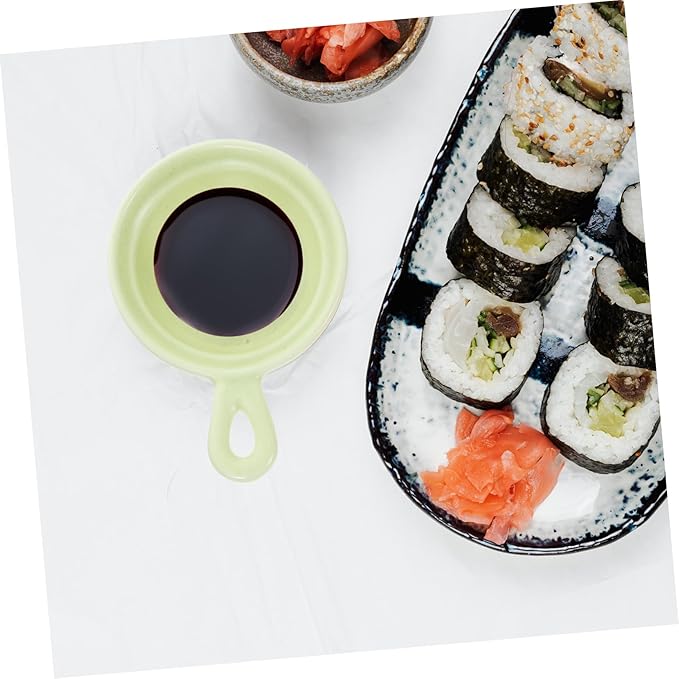 PRETYZOOM Ceramic Plates 4pcs Japanese Style Dessert Holders for Snacks Sauce Serving