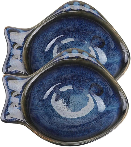 2pcs Ceramic Seasoning Plates Multifunctional Small Bowl Trays for Appetizer Plate Sauce Tray Flavor Dish Practical for Family