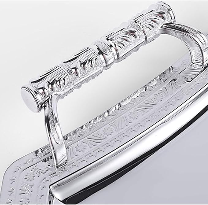 Serving Tray Ornament Organizer Cake Stand Supplies Reusable Fruit Tray Platter for Weddings Household Home Kitchen Holiday, Silver