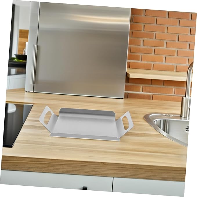 Stainless Steel Buffet Tray Silver Platter for Desserts Snack Serving Trays Handles