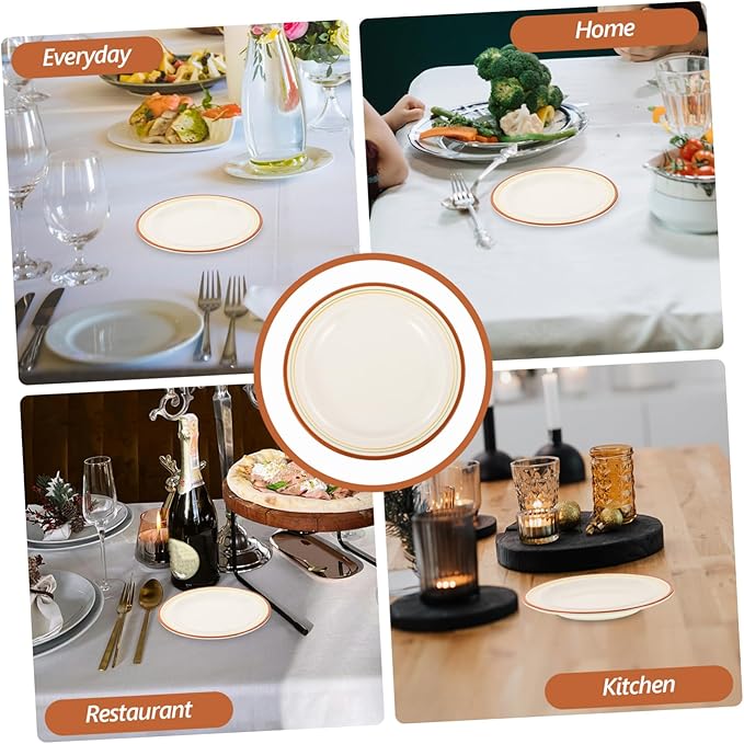 Veemoon European Style Ceramic Plate Dinner Serving Snack Cake Fruit Plate Easy Cleaning Storage
