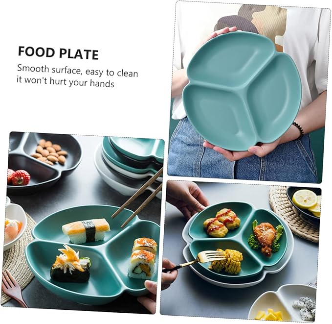 Multifunctional Ceramic Divided Serving Plate Fruit Chips Platter Appetizer Storage Tray Safe Easy to Clean