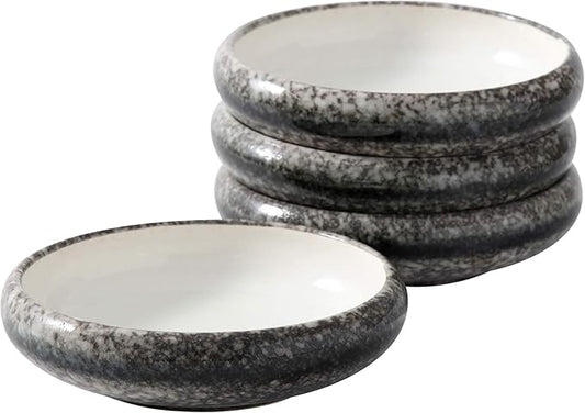 Uaral Serving Dishes,Salad Plate,Japanese Stoneware Appetizer Plate,Set Of 4,5.5 Inch,14 oz(White)