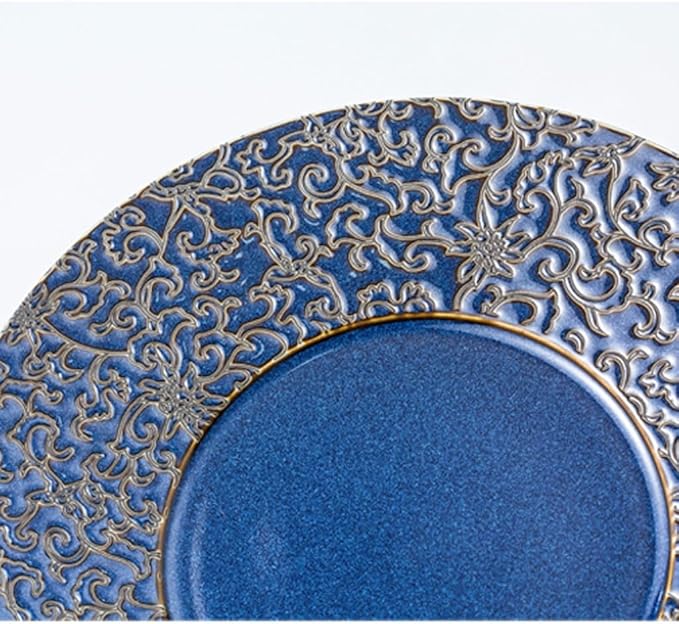 SONGCHAO Party Supplies Red Plate Ceramic Dish Plate Home Chinese Creative Tableware Steak Western Plate Party Plates (Color : B)