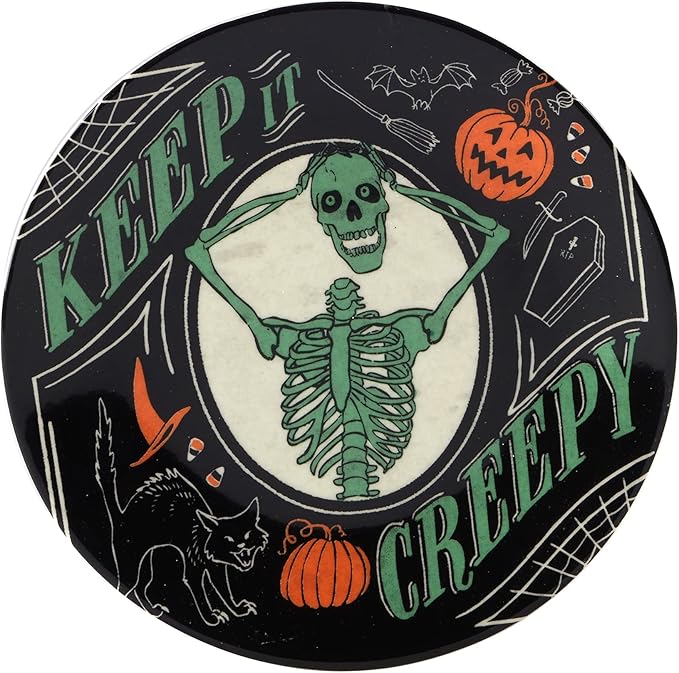 Certified International Scaredy Cat 6" Canape/Luncheon Plates, Assorted Designs, Multicolor, Medium, Set of 4
