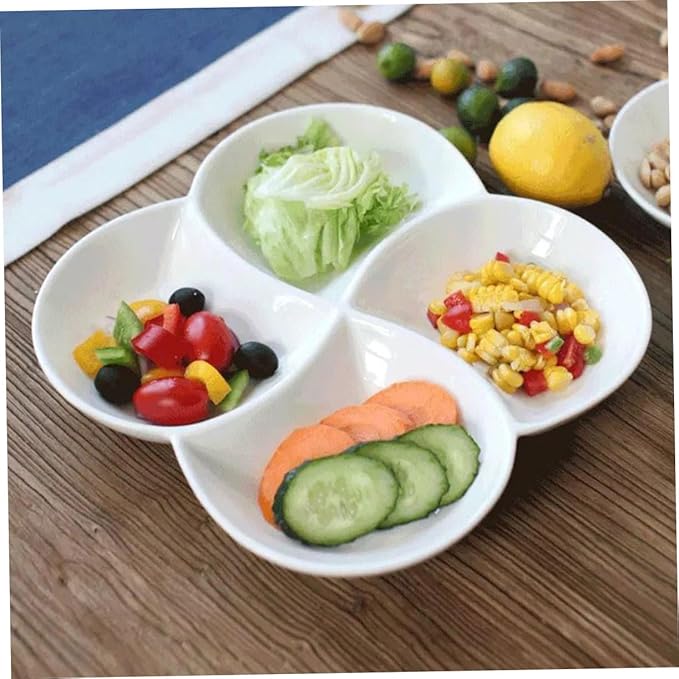 ABOOFAN Compartment Ceramic Plate Snack Storage Serving Tray Dinnerware Hotel Restaurant