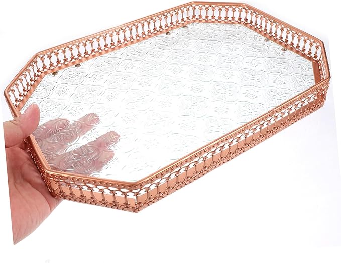 Garneck Elegant Serving Tray Edges Platter for Fruits Snacks Desserts and Beverages for Home Decor and Entertaining Guests