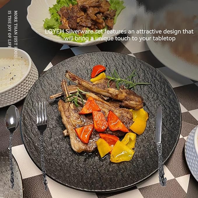 Stainless Steel Flatware Tableware Modern Look Great Gifts For Halloween Easter and Christmas