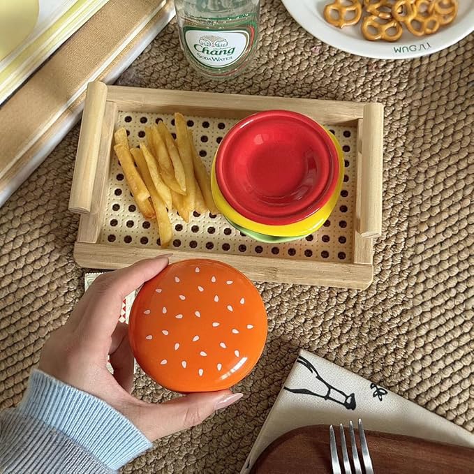 Burger 6-layer Mini Plates Sushi Dip Starter Dessert Snack Plate 8-piece Combination Set